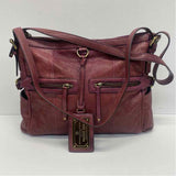 Gianni Bini Purple Distressed Leather Shoulder Handbag