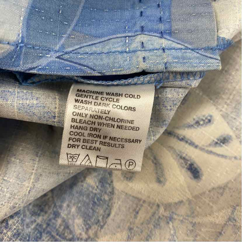 Tommy Bahama Size L Blue-White Silk Floral Men's Men's Short Sleeve Shirt