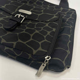 Baggallini Black-Green Nylon Animal Print Sling Bag Handbag