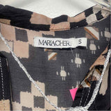 Mariacher Size S Women's Black-Multi Pattern Pullover Blouse