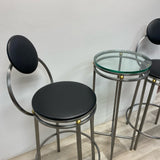 Silver-Black Metal Bistro Table Set