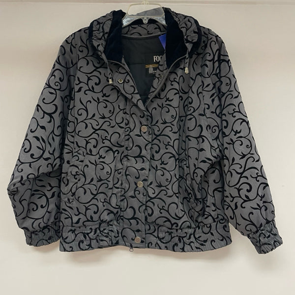 London Fog Women's Size M Navy Pattern Zip Up Coat