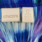 Chico's Size 0-4/6 Women's Blue-Multi Pattern Pencil-Maxi Skirt