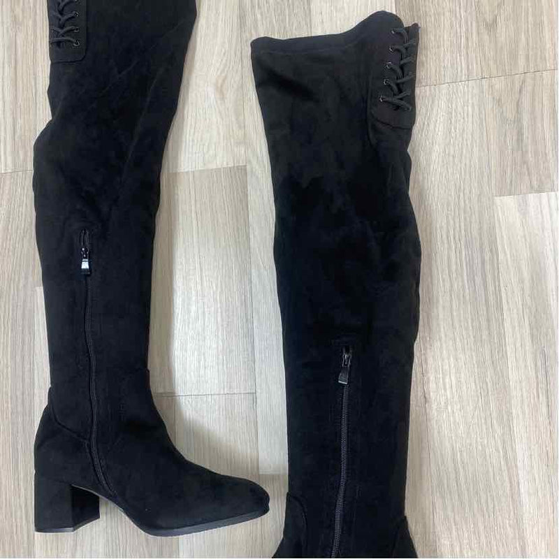 Dream Paris Size 11 Women's Black Solid Over the Knee Boots