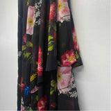 Ted Baker Size 3 Women's Black-Multi Floral High Low Skirt