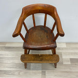 Antique Brown Wood High Chair