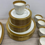 Mikasa Gold-White Bone China Dinnerware w Gold Encrusted Band
