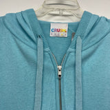 Crush 01234 Size L Women's Aqua Solid Zip Up/Hoodie Sweater