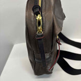 Jack Gomme Brown Fabric Solid Crossbody Handbag