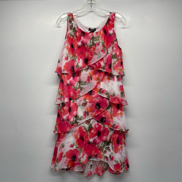 SLNY SL Fashions New York Size 12-M Women's Pink-Multi Pattern Sleeveless Dress