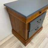 Side Table Progressive Furniture Brown-Gray Solid Wood 3 Drawers