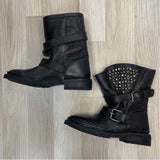 ASH Size 39-8.5 Women's Black Studs Biker Boots