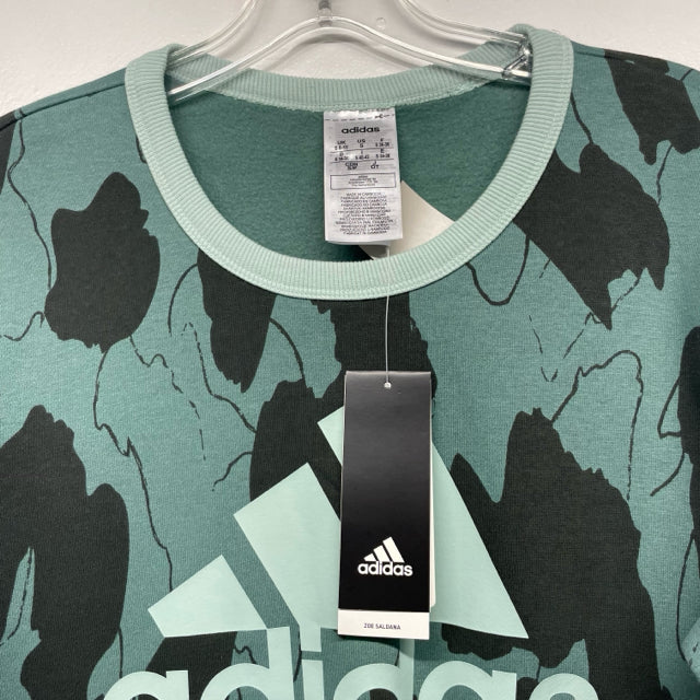 Adidas Women's Size S Green Camoflage Sweatshirt Sweatshirt