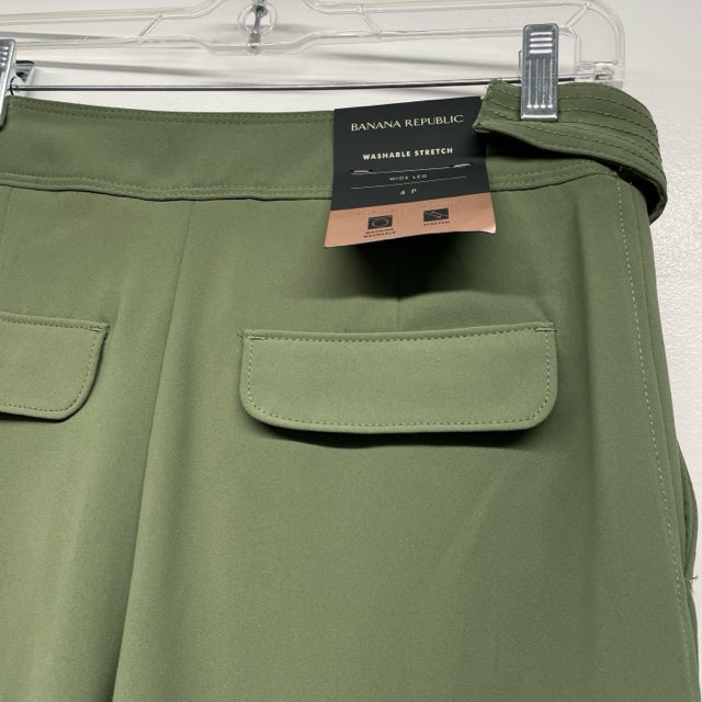 Banana Republic Size 4 Women's Green Solid Wide Leg Pants