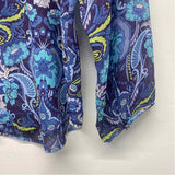 Robert Graham Size M Women's Blue-Multi Floral Pullover Blouse
