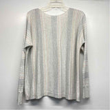 Repeat Silver Edition Size 38-S Women's Light Gray-Multi Stripe Pullover Sweater