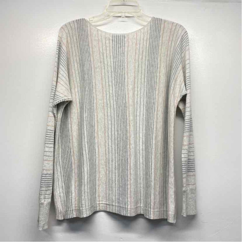 Repeat Silver Edition Size 38-S Women's Light Gray-Multi Stripe Pullover Sweater