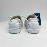Roxy Size 7 Women's White-Multicolor Pattern Lace Up Sneakers