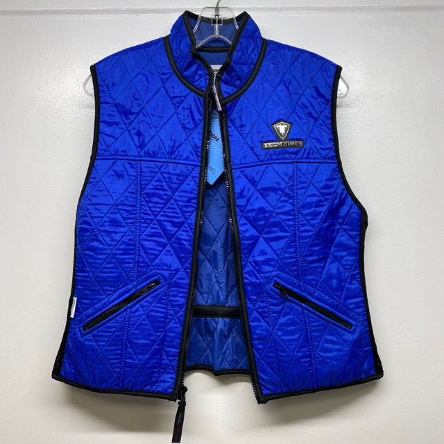Techniche Women's Size M Blue Solid Zip Up Vest