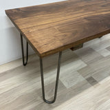Handmade Brown Walnut Wood Coffee Table