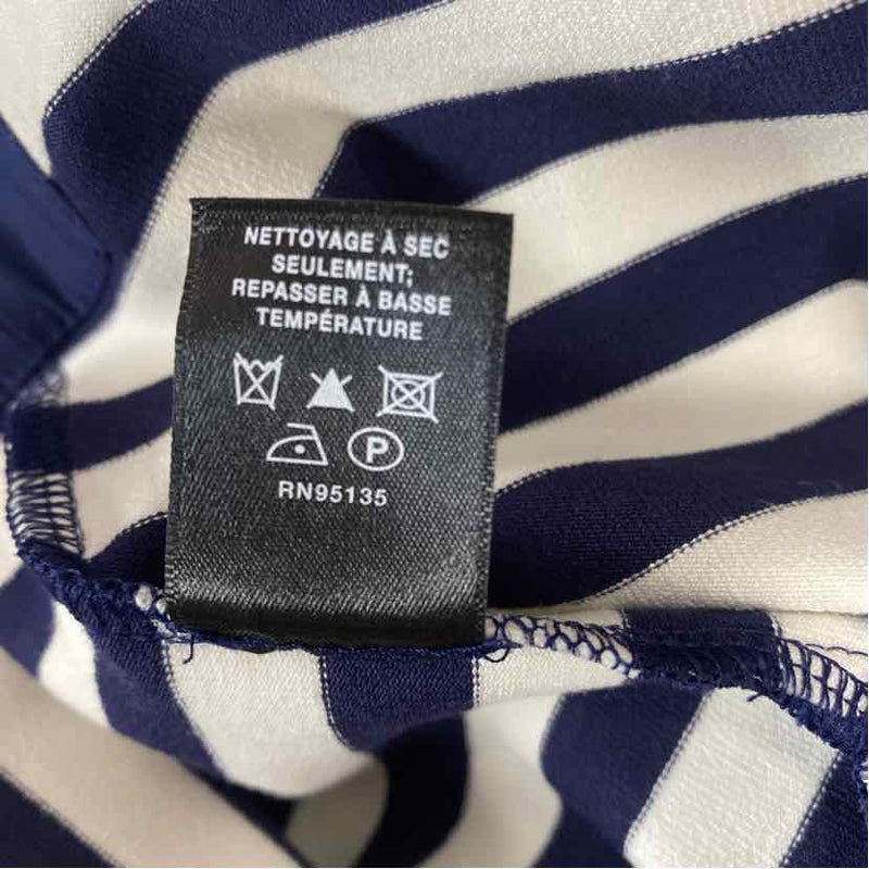 Lafayette 148 Size M Women's Navy-White Stripe Dress