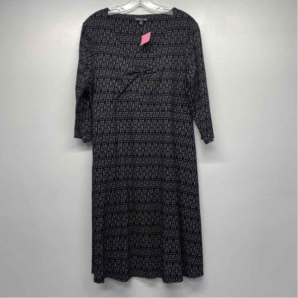 Toad&Co Size Xl Women's Black-White Pattern Shift Dress