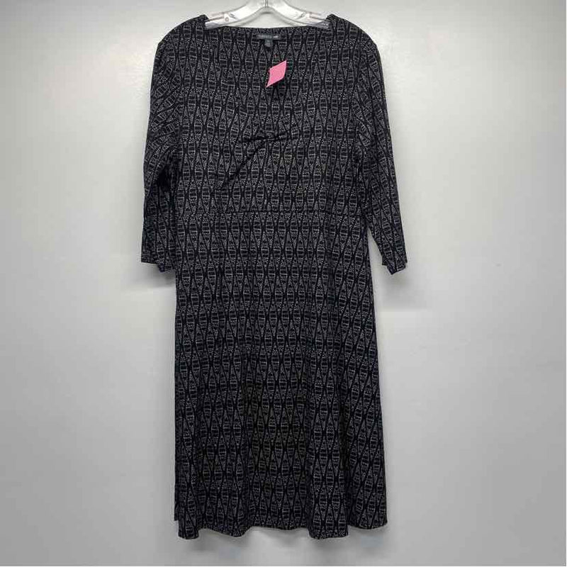 Toad&Co Size Xl Women's Black-White Pattern Shift Dress