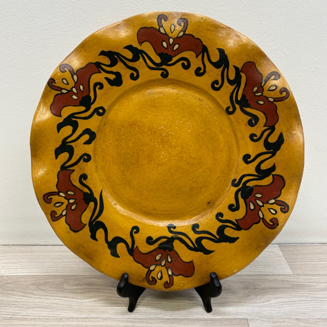 Yellow-Multicolor Ceramic Platter