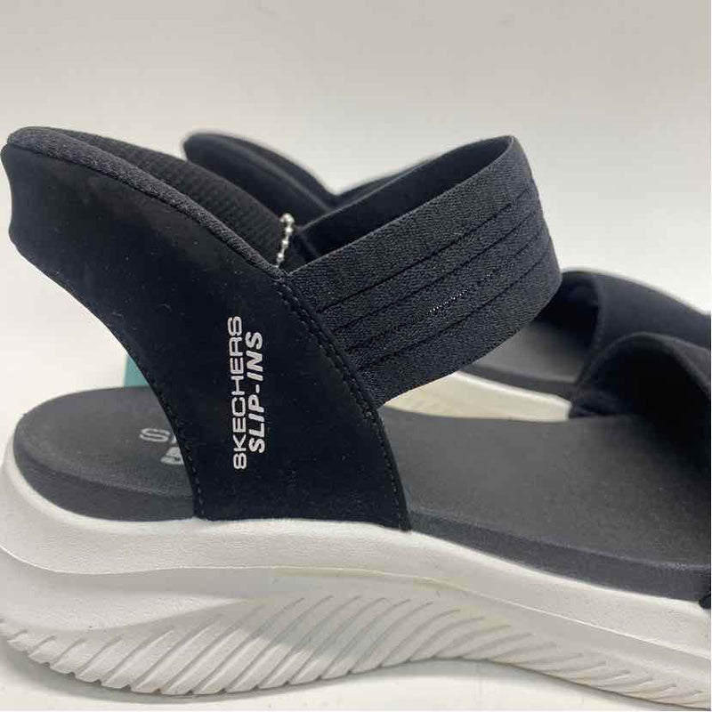 Skechers Size 7 Women's Black Solid Strappy Sandals