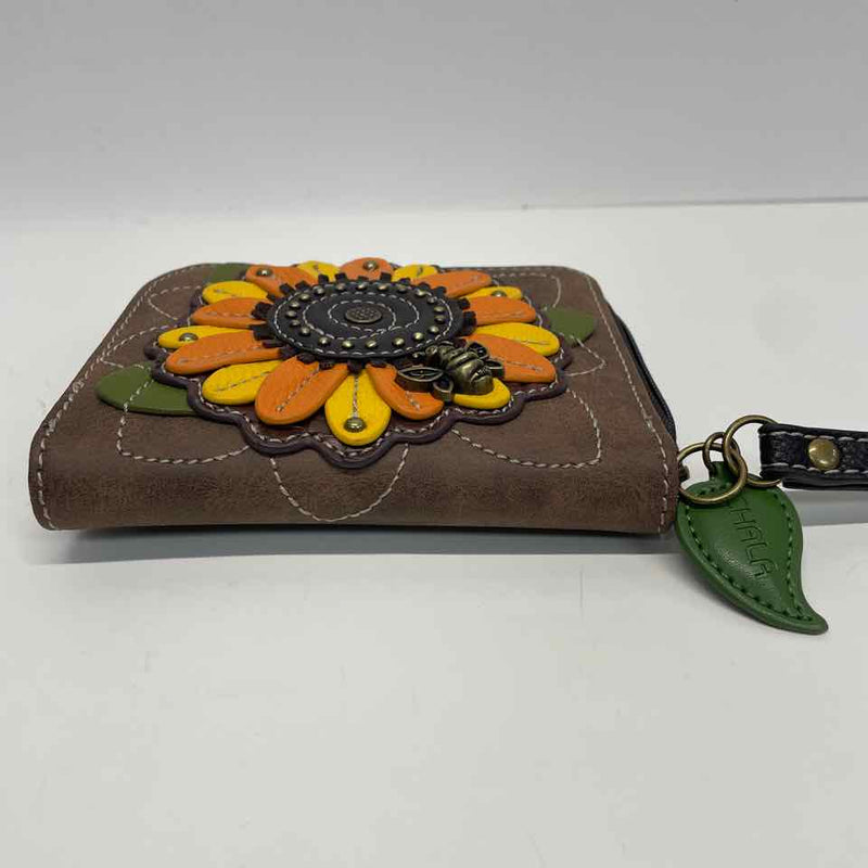 Chala Brown Faux Leather Patchwork Zip Around Wallet