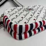 Brighton White-Red Canvas Pattern Crossbody Handbag