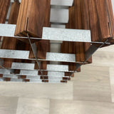 Brown-Silver Wood-Metal Wine Rack