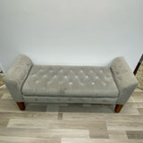 Storage Light Gray Velvet Bench
