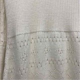 Lyrebird-Anthropologie Size M Women's Offwhite Solid Front Tie Sweater