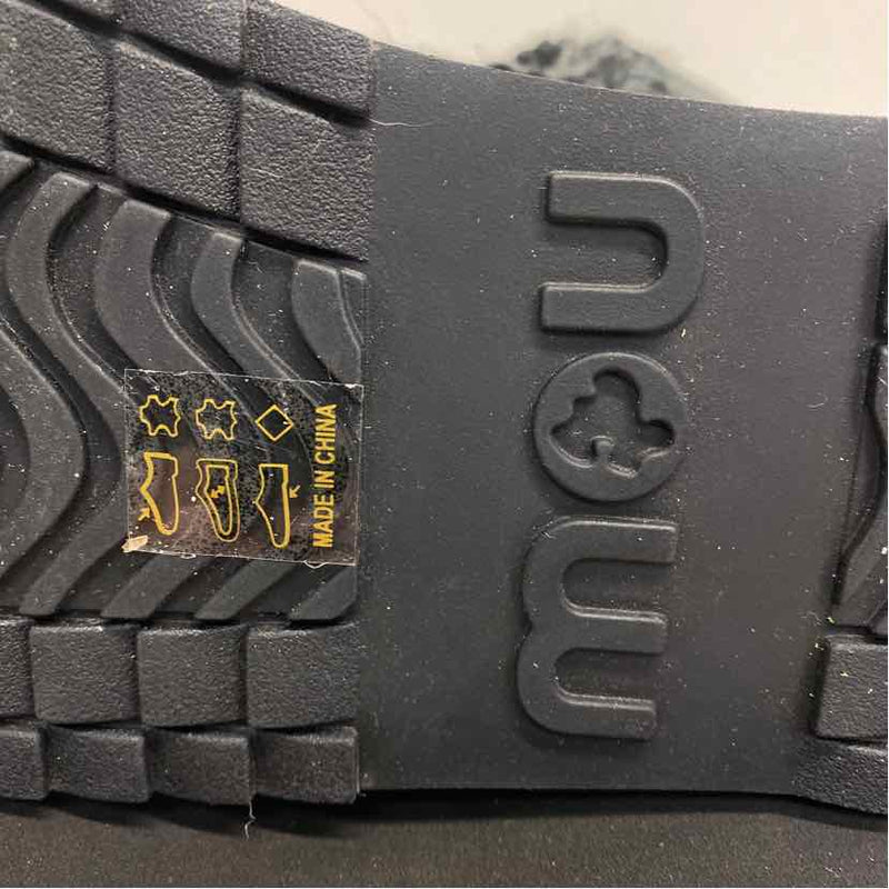 Mou Size 38-7.5 Women's Black Crochet Platform Booties