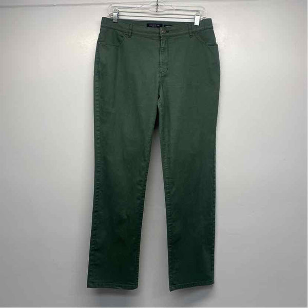 Lafayette 148 Thompson Size 8 Women's Green Solid Straight Leg Jeans