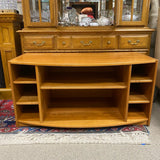 Brown Wood 8 Shelf Low Rise Entertainment Center