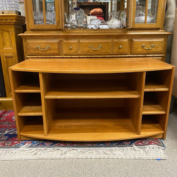 Brown Wood 8 Shelf Low Rise Entertainment Center