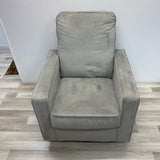 Solid Gray Microsuede Swivel Rocking Chair