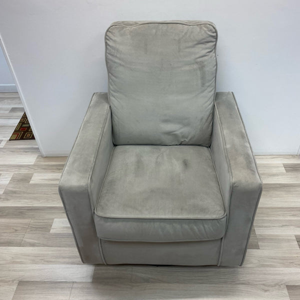 Solid Gray Microsuede Swivel Rocking Chair