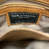 Carla Mancini Caramel Leather Pebbled Crossbody Handbag
