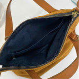 Parker Thatcher Small Charlie Caramel Suede Solid Satchel Handbag