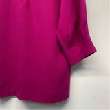 Trina Turk Size M Women's Fuchsia Solid V Neck Blouse