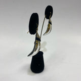 Alexis Bittar Stylized Leaf-Shaped Dangle with Metallic Gold Design  Earrings