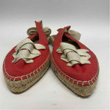 J.Crew Size 8 Women's Red Solid Ankle Tie Wrap Espadrille Flats