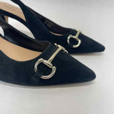 INC Size 7 Women's Black Solid Slingback Heels