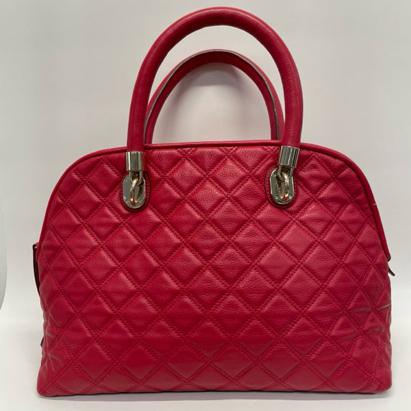 Cole Haan Red Leather Quilted Leather Satchel Handbag