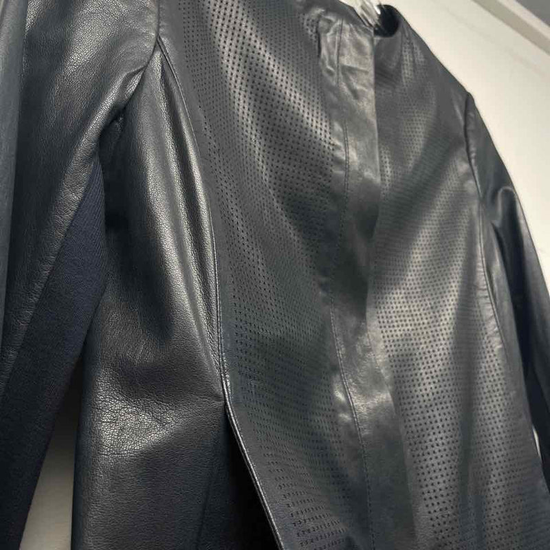 Vince Women's Size XXS Blue Solid Zip Up Jacket