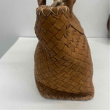 Fossil Brown Leather Woven Satchel Handbag