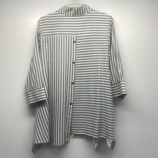 Soft Surroundings Size PXL Women's Black-White Stripe Tunic Shirt